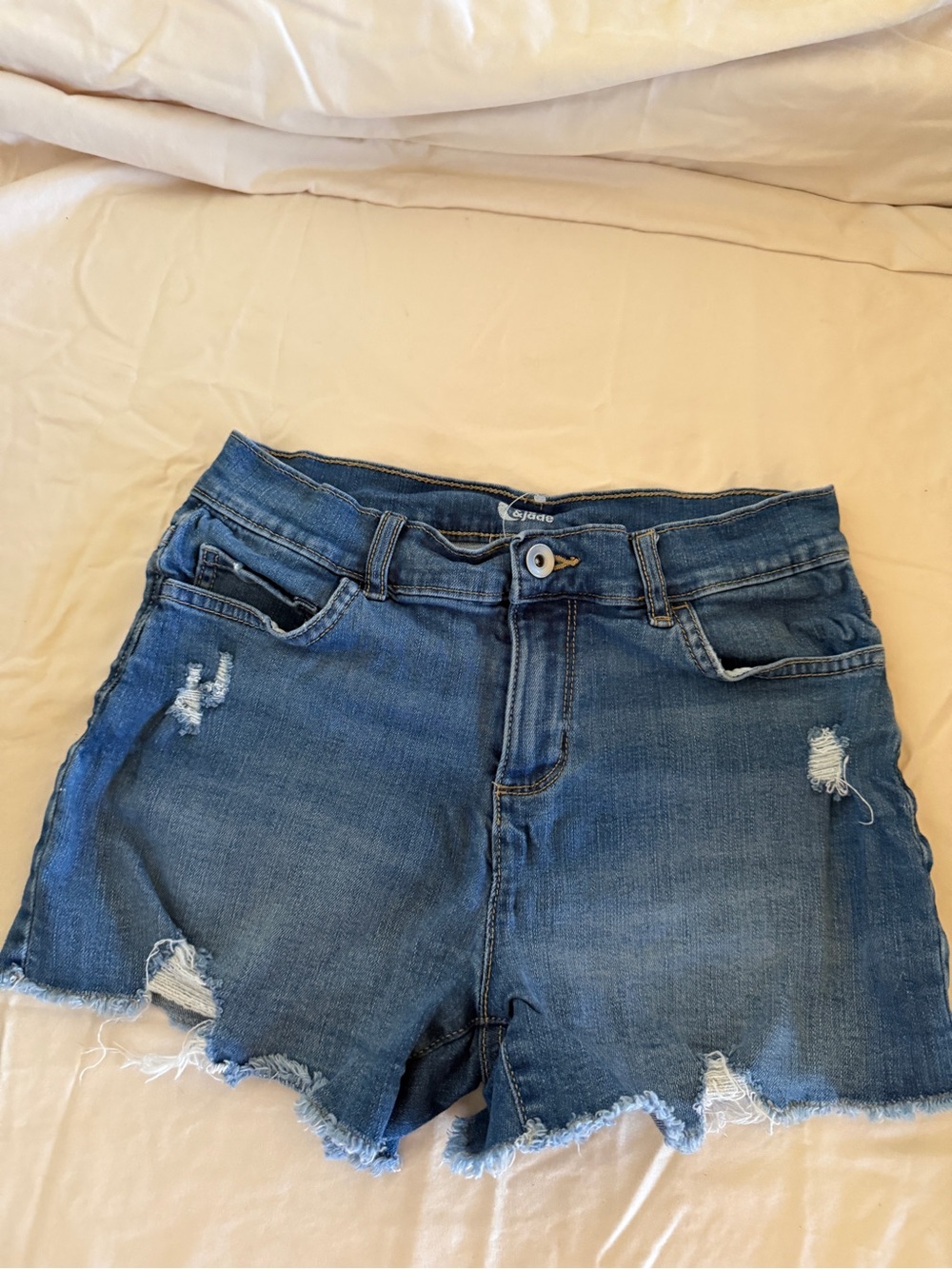 Sugar & Jade Girls' Blue Distressed Denim Shorts
